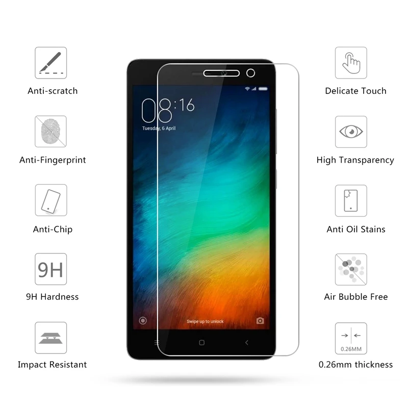 2.5D 0,26 мм 9H Премиум Закаленное стекло для Xiaomi Redmi 3 s Защитная пленка для экрана для Xiaomi Redmi 3 s pro 3 s 3X стекло