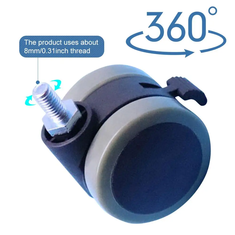 

Universal Mute Wheel 2 Inch Replacement Office Chair Swivel Casters Rubber Rolling Rollers 360 Degree Wheels Furniture Hardware