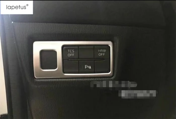 

Lapetus Accessories For Mazda CX-5 CX5 2017 - 2020 Front Head Light Headlight Lamp Switch Button Molding Cover Trim Matte Style