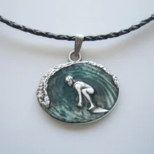 Спортивный морской кулон очаровательное плетеное кожаное ожерелье с галстуком-3D034