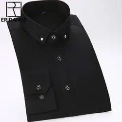 2018 Новый Для мужчин рубашки модная одежда с длинными рукавами Повседневное Бизнес высокое качество Oxford Slim Fit Solid Мужская одежда 100% хлопок M701
