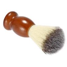 Лица Борода очистки инструментов 1 шт. нейлон борода кисти Темно-коричневый деревянная Ручка помазок
