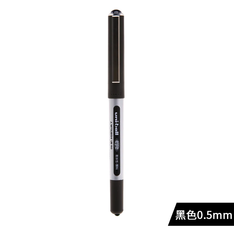 Uni UB-150 водостойкая шариковая ручка прямого типа ручка для подписи 0,38 мм 0,5 мм одношариковая гелевая ручка для глаз - Цвет: black 0.5mm