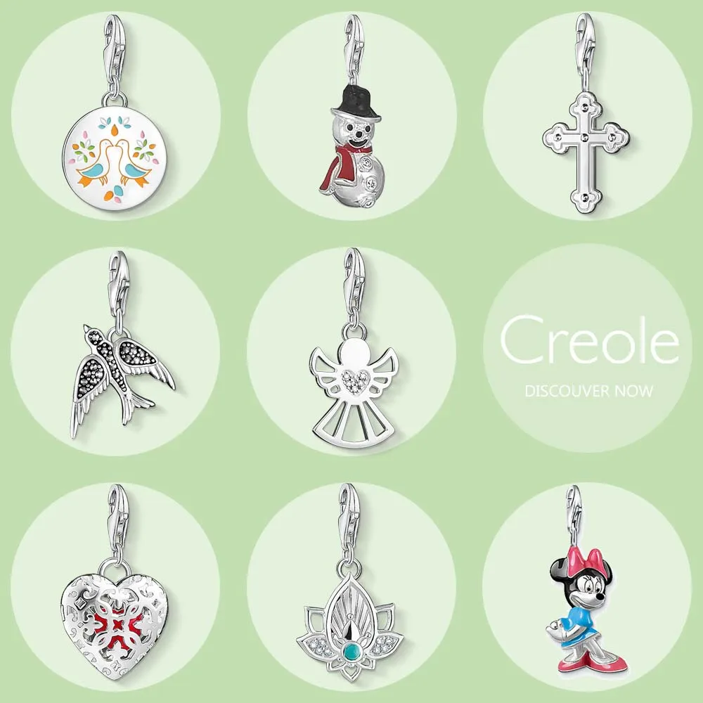 

Love Birds Snow Man Cross Swallow Guardian Angel Heart Lotus Charm Pendant,2019 Trendy Summer Jewelry 925 Sterling Silver Gift