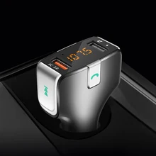 2 порта быстрое зарядное устройство Автомобильный MP3-плеер беспроводной fm-передатчик 87,5 до 108 МГц Bluetooth Вызов Авто Многофункциональный HiFi стерео