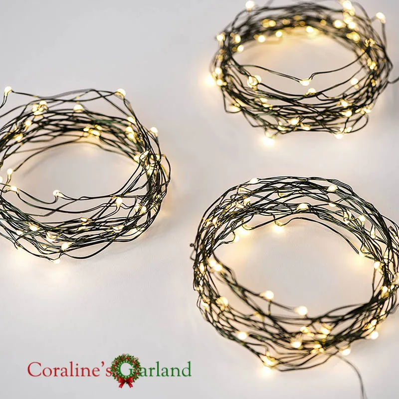 Green Copper Wire Battery Operated 16FT 5M 50 LED Fairy Lights String