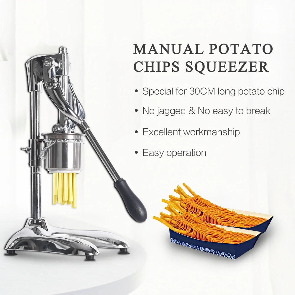 Potato Chips Squeezers Machine Manual French Fries Cutters Long 30cm Potato Chip Squeezers Kitchen Food Processors 6mm Hole