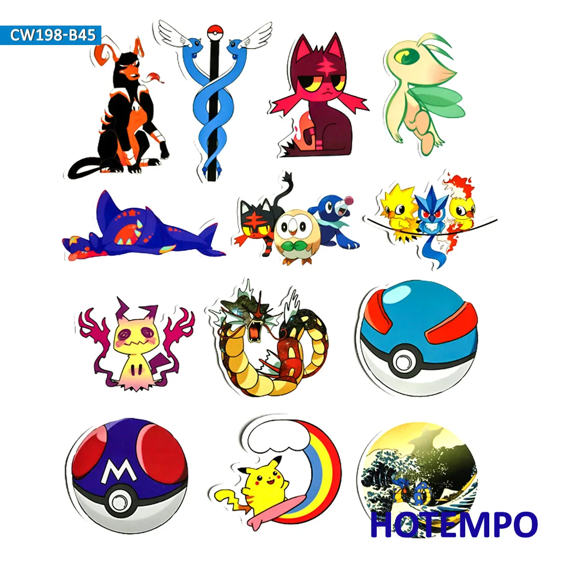 45pcs Cute Cartoon Anime Pikachu Stickers for DIY Phone Laptop Luggage Suitcase Guitar Skateboard PVC Waterproof Decal Stickers 45pcs Cute Cartoon Anime Pikachu Stickers for DIY Phone Laptop Luggage Suitcase Guitar Skateboard PVC Waterproof Decal Stickers