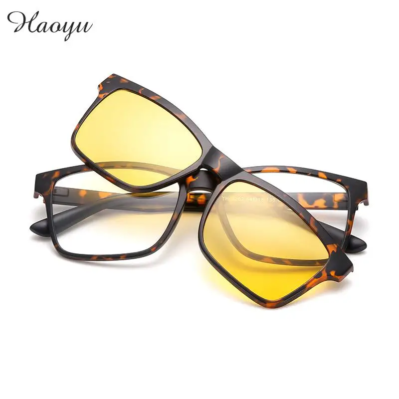Haoyu Retro Tr90 Plastic Titanium GLASSES FRAMES Polarized Sunglasses