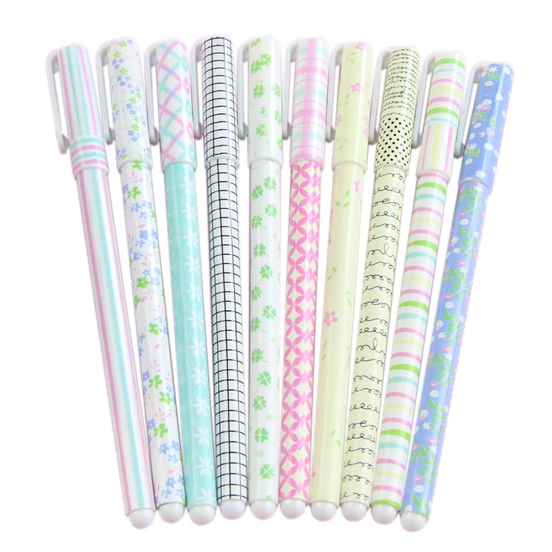 

10 Pcs Color Pen Gel Pens Cute Stationery (Fresh small floral series)