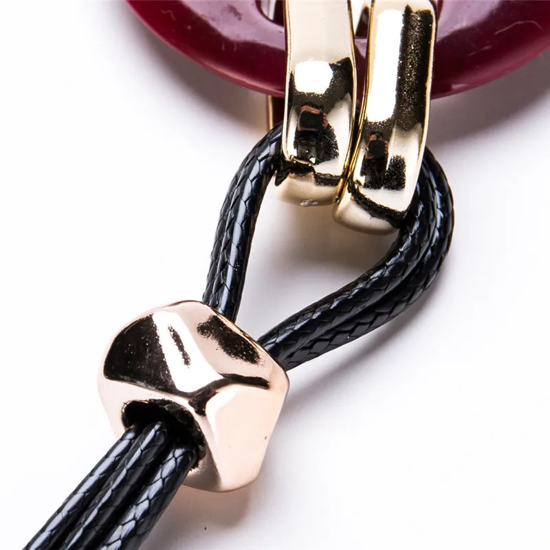 Ahmed New Bijoux Макси массивное ожерелье s Collier модная весенняя акриловая Геометрическая подвеска кожаное ожерелье-ошейник для женщин