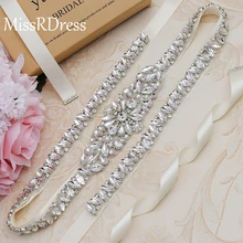MissRDress свадебный пояс с кристаллами 35,5 дюйма, длинный пояс со стразами для невесты, пояс к свадебному платью для свадебных аксессуаров JK858