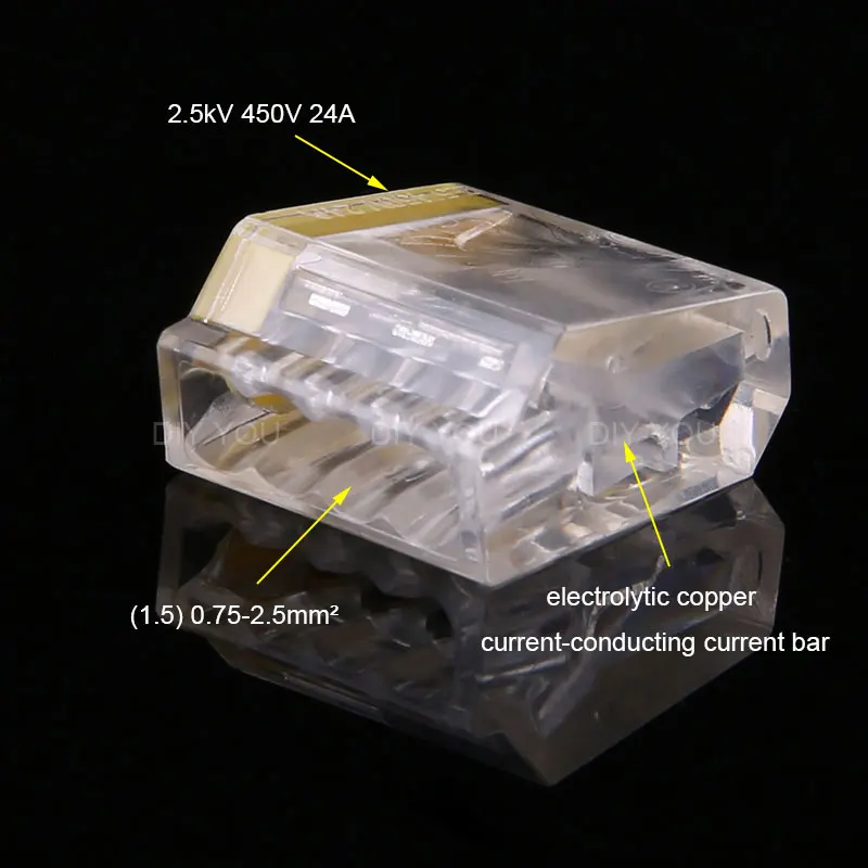 30/50/100 шт PCT-254/Укрась свою проводной соединитель AWG пуш-ап-в проводниковый блок Универсальный компактный мини-быстрый соединитель проводки