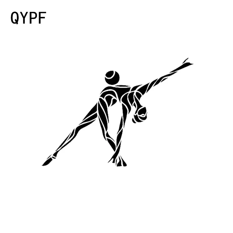 

QYPF 14.3*10.3 Interesting Aerobic Exercise Gymnastics Decor Fitness Car Sticker Vinyl Accessories Black/Silver C16-2193