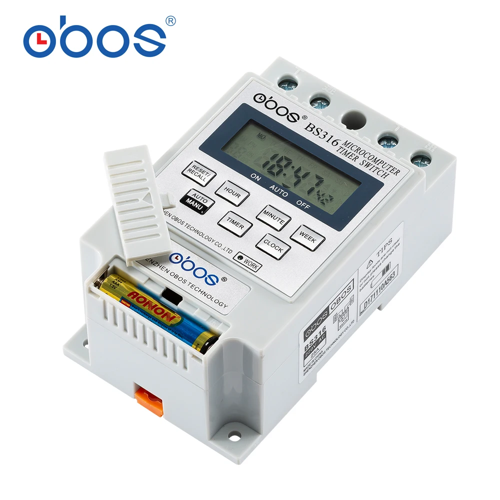 

BS316 25A DC24V DC12V Intelligent Microcomputer Programmable Electronic Timer Time Switch Relay Controller DC24V DC12V