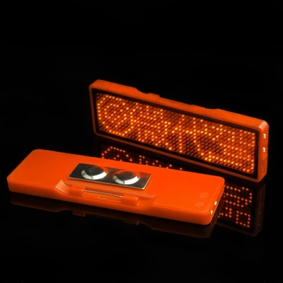 1 шт. зеленый светодиодный значок с именем, пригодный для использования, светодиодный экран для карт с 44x11 пикселей, USB программирование цифровой для ресторана отеля - Цвет: orange