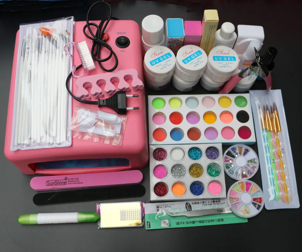 

Set for nail Pro 36W UV Dryer Lamp Curing Files Sanding False Nail Art Tips Gel Tools DIY Set RJ-116 art