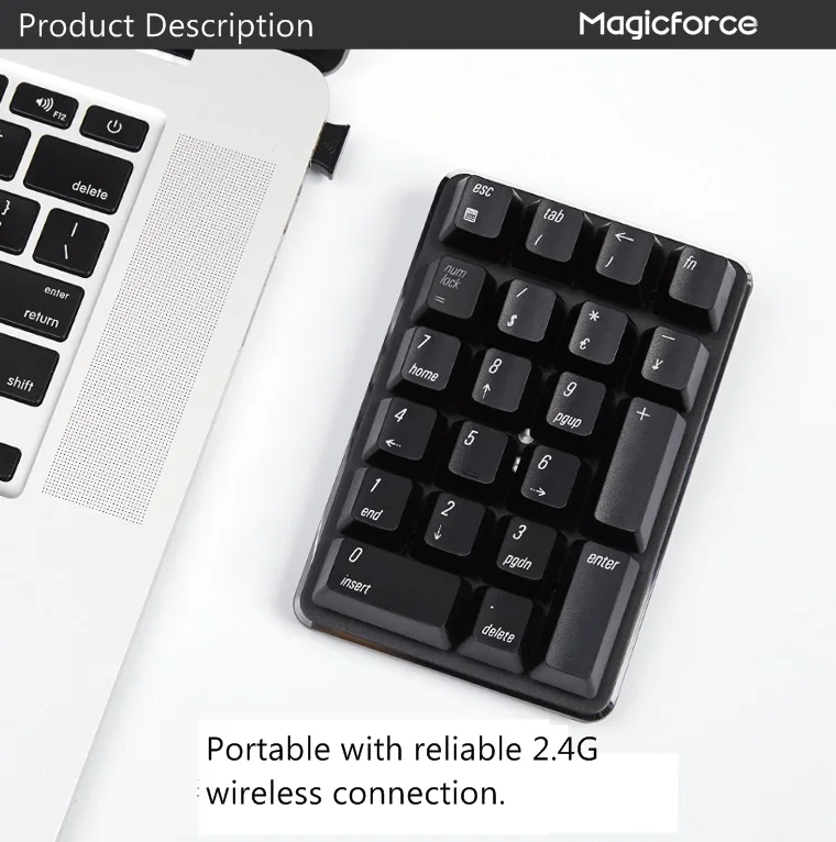 Все новые Magicforce Smart 21 ключ 2,4G Беспроводная Механическая цифровая клавиатура ноутбук, настольный компьютер, беспроводная клавиатура