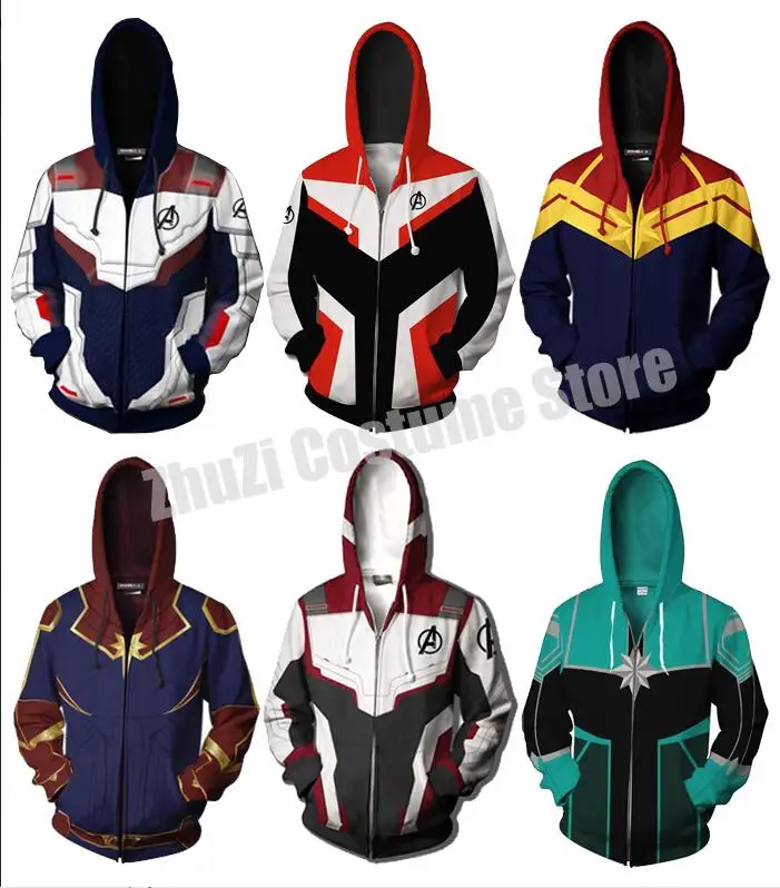 2019 Avengers Endgame Quantum Realm Sweatshirt Jacket Advanced Tech Hoodie Cosplay Costumes superhero Iron Man Hoodies suit