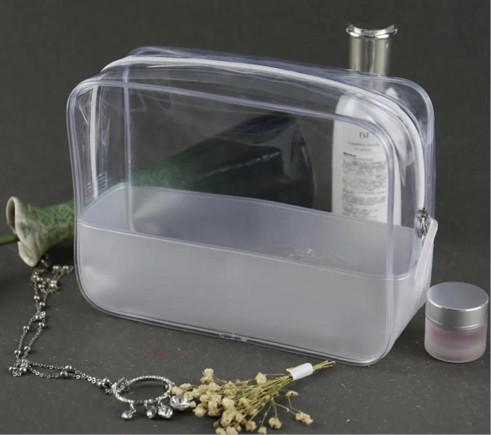 

Clear PVC Quart bag cosmetic makeup toiletry zipper bag for traveling and organizing available for custom