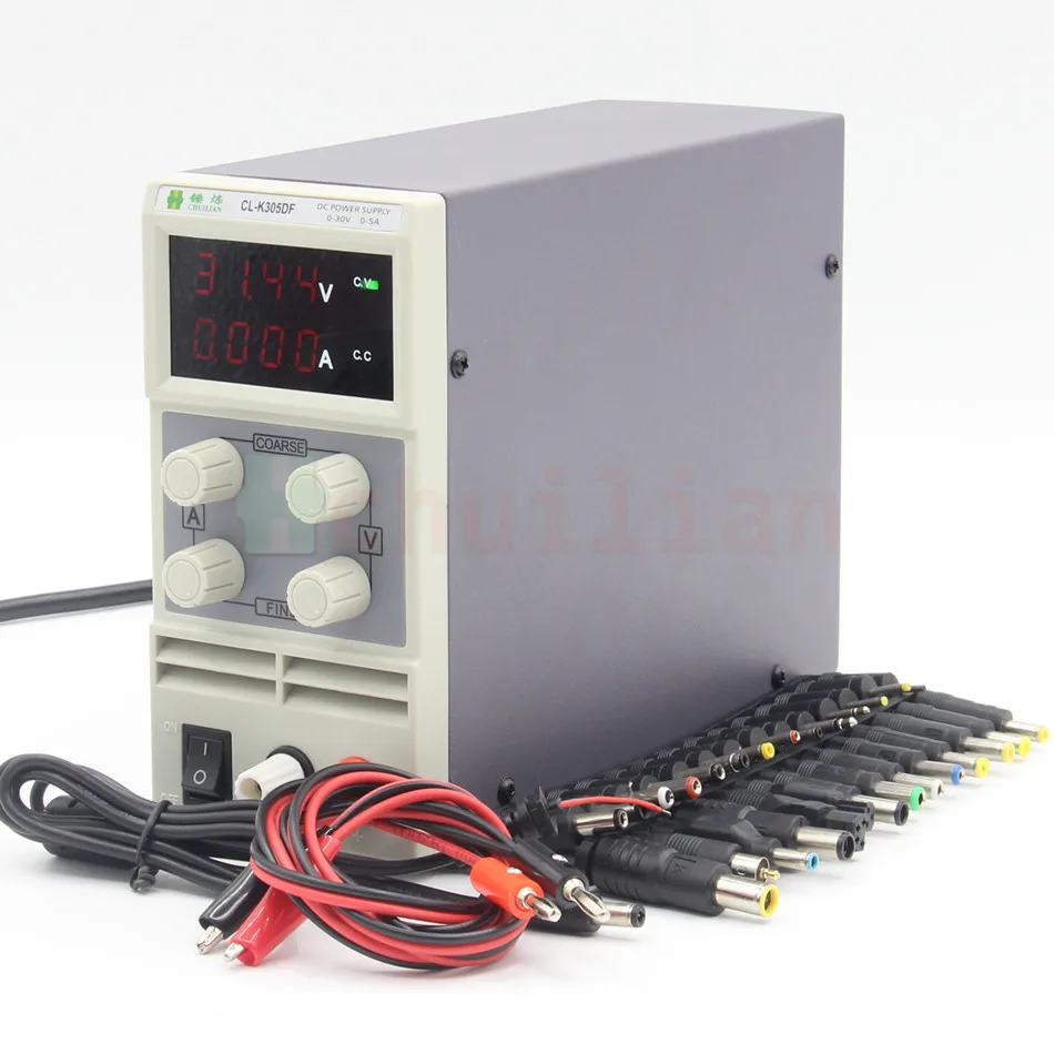 Chuilian CL305DF 4 цифры светодиодный источник питания постоянного тока 0-30 V/0-5A 110 V-230 V 0,1 V/0.001A Цифровой Регулируемый адаптер постоянного тока - Цвет: B package