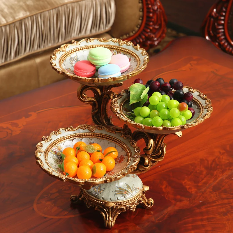

European large multilayer fruit plate compartment tray dessert plate dry fruit snacks living room decoration candy dish