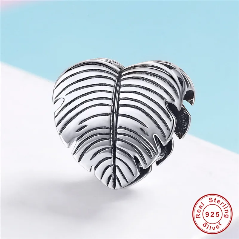 

fit Pandora Charm Bracelet 925 Sterling Silver Summer Plant Leaf Heart Beads for Women Pendant Necklace Wholesale Jewelry Making