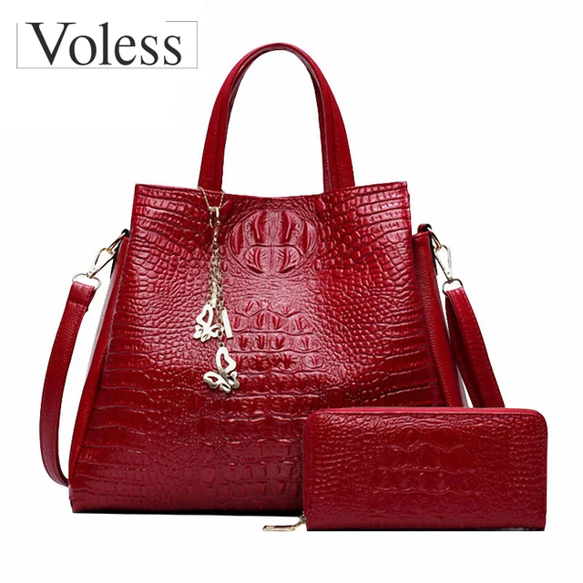 Alligator 2pc Purses Handbag Luxury Handbags Women Messenger Bags Alligator 2pc Purses Handbag Luxury Handbags Women Messenger Bags Casual Tote Las Crossbody Bag For