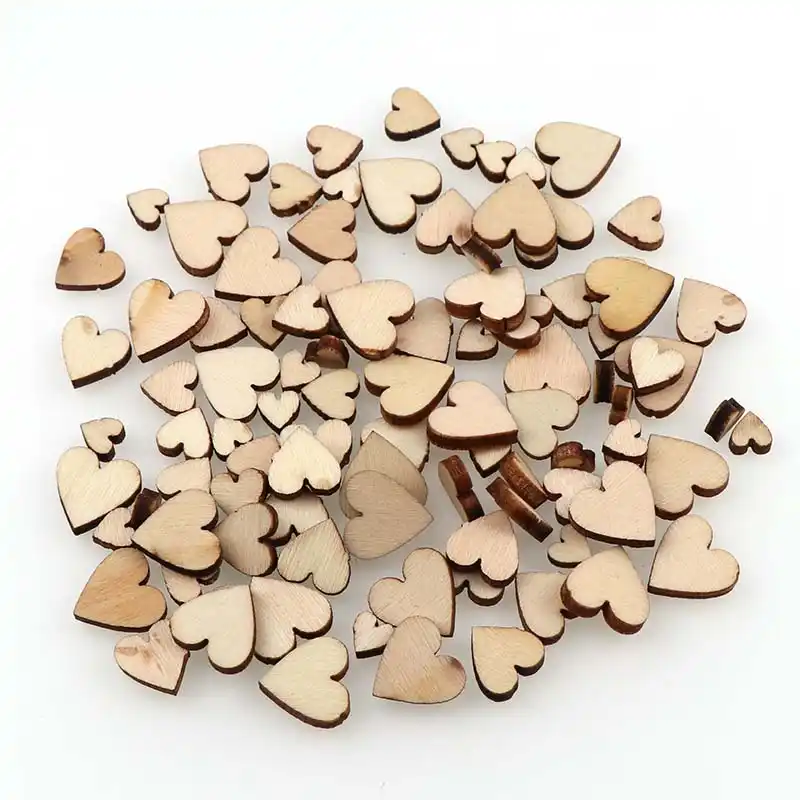 Wooden MDF Shapes heart Scrapbooking Embellishments Card Decoration pack 15