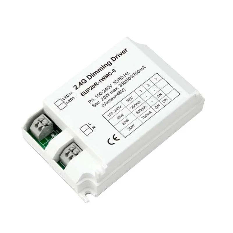 

100-240VAC input 350 / 500 / 700mA*1 Channel 2.4GHz RF Control Wireless LED Controllers LED Wireless Controller EUP20R-1WMC-0