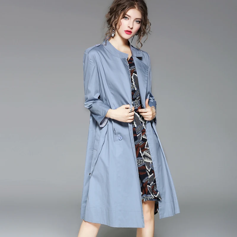 Coupe breasted Printemps Photo vent De Double Color Color Automne Manteau Section Longue Trench Femmes Version 2018 Mode photo Coréenne wIx7gqq