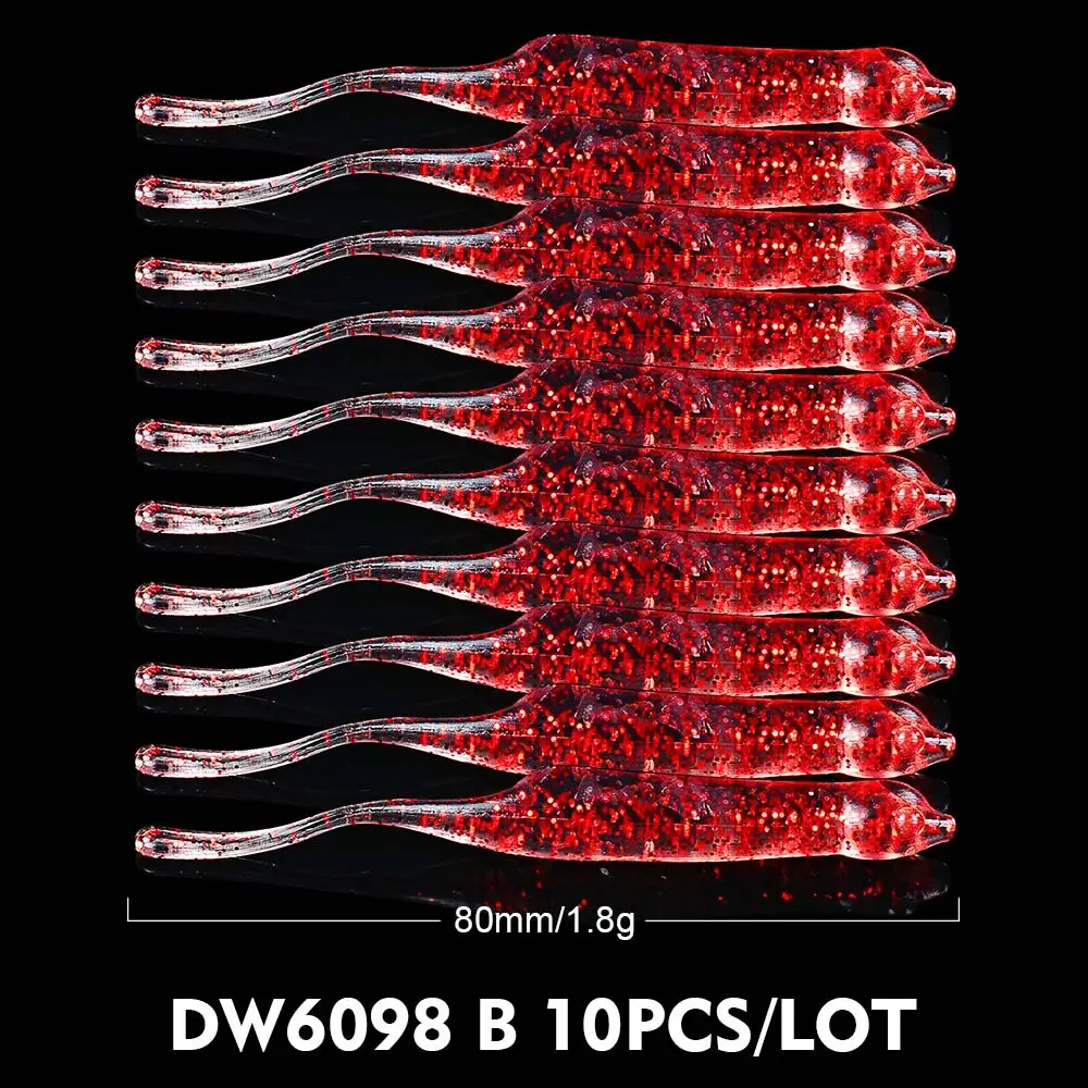 

10pcs Shad Soft Fishing Lure 8cm 1.8g Silicone Jigs Bass Baits Artificial Swimbait Wobblers Tackle