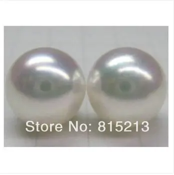

wb00396 THE REAL NATURAL 12-13MM PERFECT ROUND SOUTH SEA WHITE LOOSE PEARL earrings 14 K
