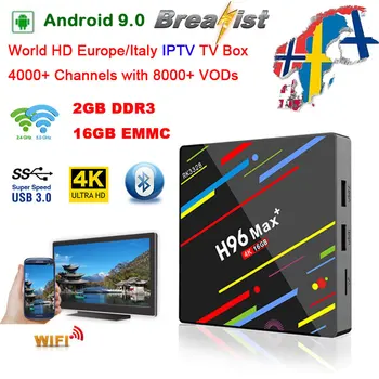 

H96 MAX PLUS Android 9.0 2GB DDR3 16GB EMMC Smart TV Box support iptv 5G wifi 4K H.265 HD2.0 Media player H96 Pro H2 PK X96 MAX