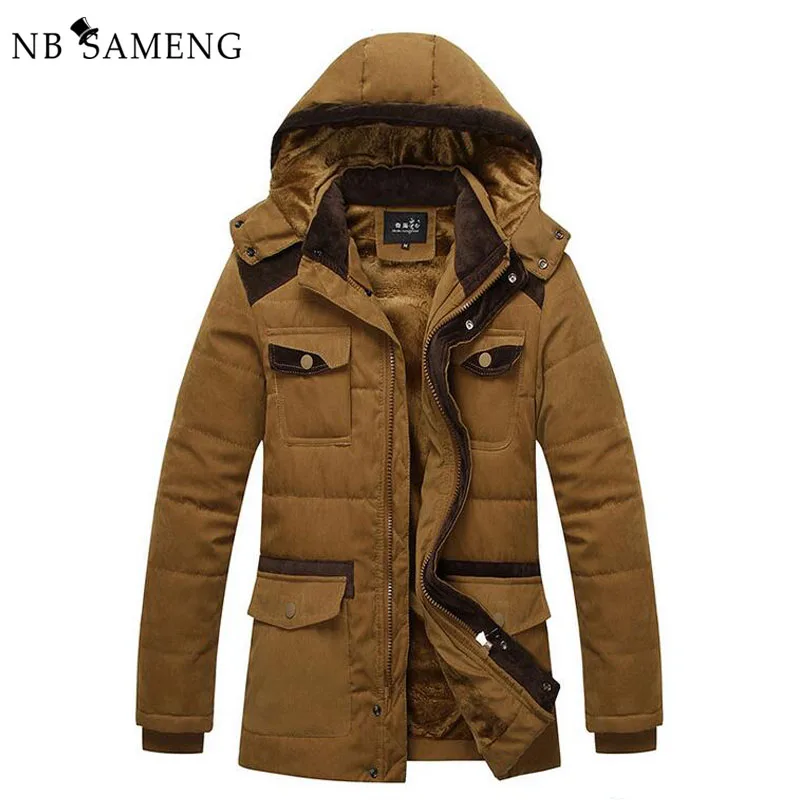 2017 New Mens Brand Winter Warm Coat With Hood Parka Jacket Men Cotton-Padded Brand Clothing Parka NSWT173