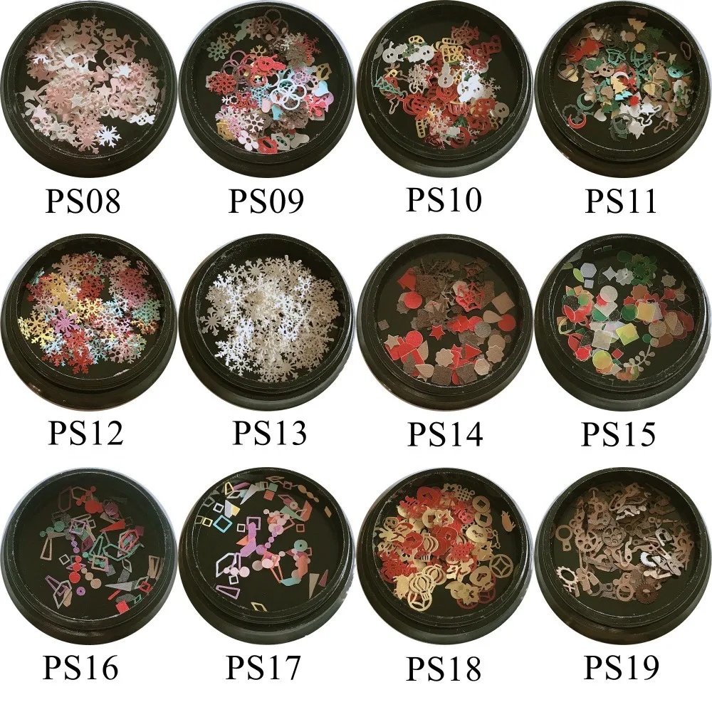 

1Jar Mixed-Design Colorful Special Paper Sticker Geometric non-adhesive Soft Sticker Flower Christmas Snowflake Gear Series