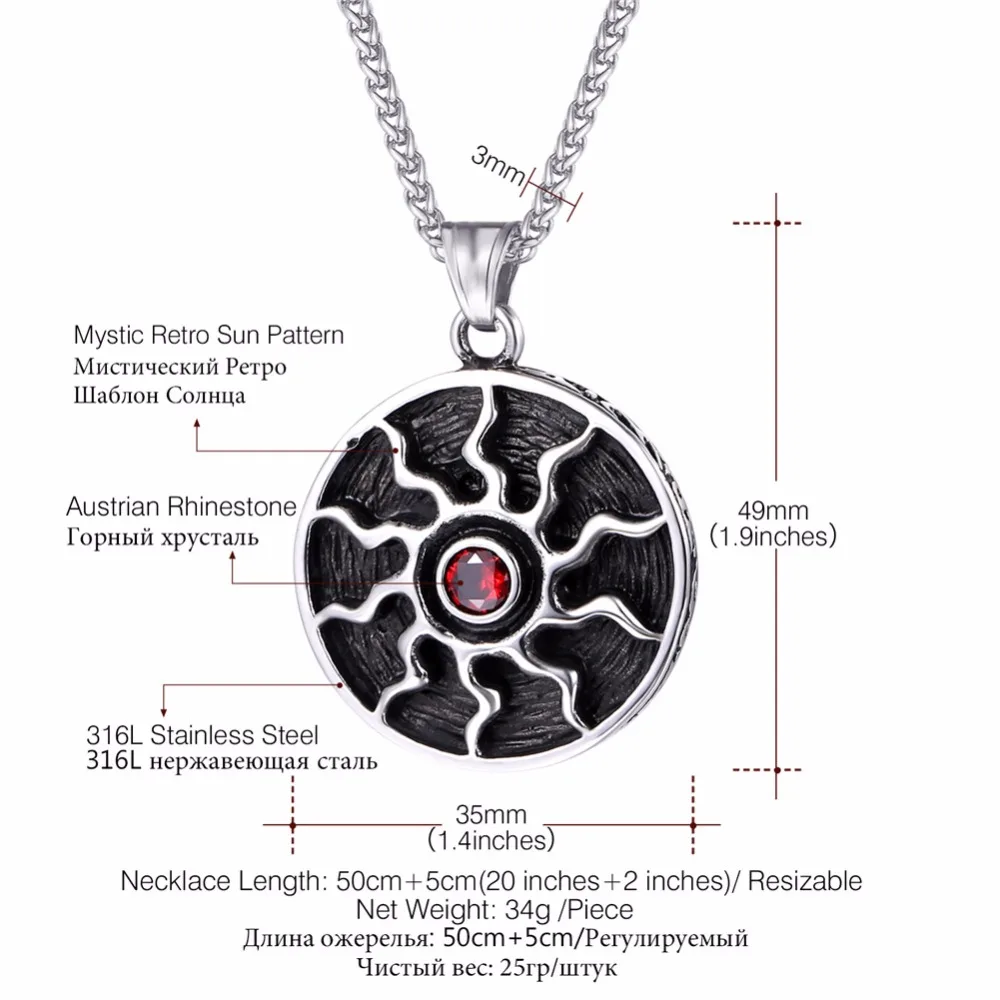 Звездный Властелин Ретро медальон в форме солнца ожерелье& австрийские стразы нержавеющая сталь/золотой цвет шикарная подвеска в виде солнца ожерелье для мужчин GP2871