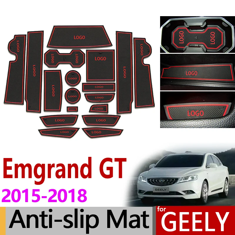 Противоскользящая резиновая подставка под чашку для Geely Emgrand GT GC9 коврик двери 2015