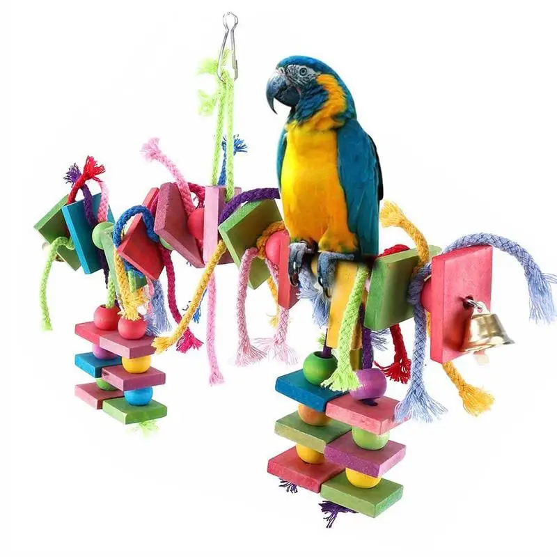 Misterolina Wooden Cockatiel Parrots Toy Swing Hanging Play Climb Chew