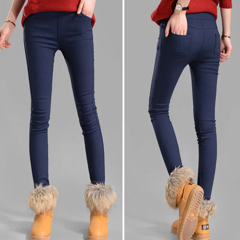 

NIJIUDING autumn winter women pants velvet thickening leggings trousers multi size XXXL female warm trousers dropshipping