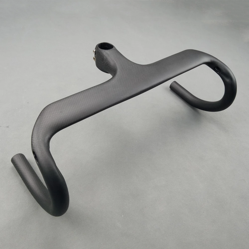 

No logo 3K Carbon Handlebar Road Bike 28.6mm* 400/420/440mm Integrated Handlebars With Stem Black Matte Bicycle Handlebar