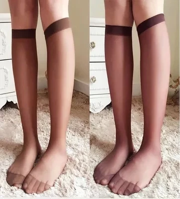 Women Solid Fashion Knee Highs Socks Comfortable Cool Nylon Stocking Women Solid Fashion Knee Highs Socks Comfortable Cool Nylon Stocking
