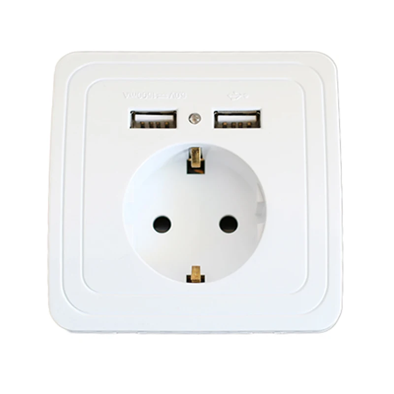 2019 USB wall Socket eu plug Port 250V Charger With usb electrical outlet kitchenin Electrical