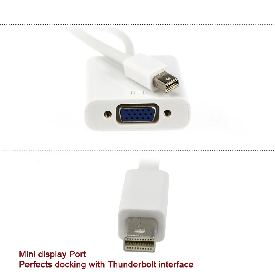 Mini DisplayPort Thunderbolt Display Port Mini DP To VGA Cable Adapter 1080P For MacBook Air Pro Video Extension Converter Cable (10)