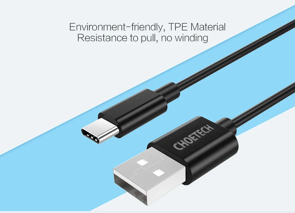 CHOETECH 10 шт. usb type-C кабель для быстрой зарядки данных type-C кабель 1 м для samsung S8 для Xiaomi Mi5 для Nexus 5X USB-C телефонный кабель