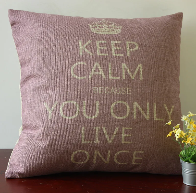 Бесплатная доставка лавандовый цвет Keep Calm льняная