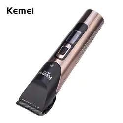 Kemei стрижка Электрический для стрижки волос триммер для бороды профессиональный резак волос Перезаряжаемые волос триммер ЖК-дисплей