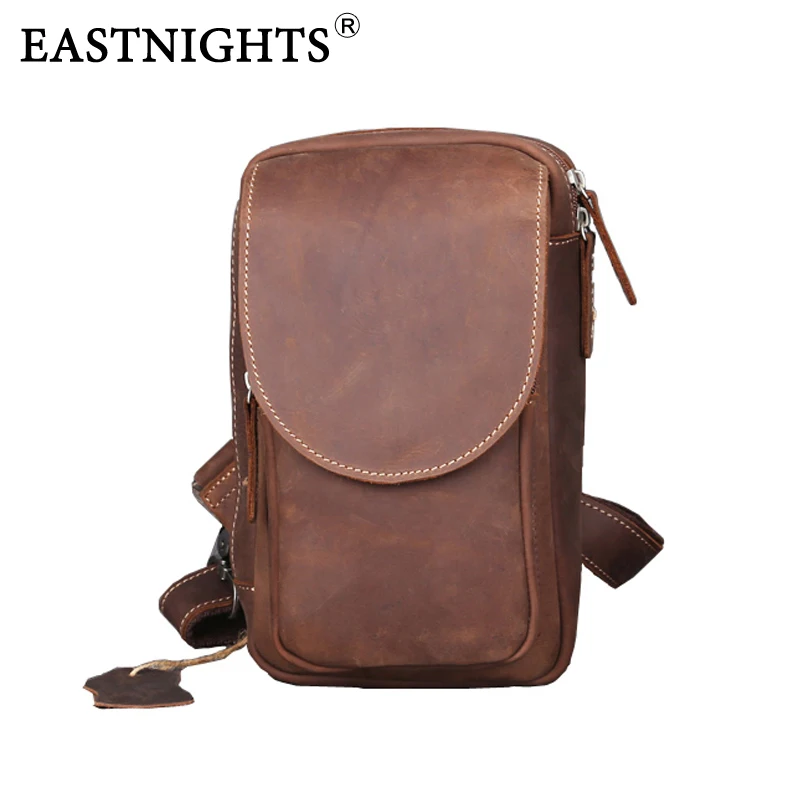 

New Arrival Fashion 100% Crazy horse leather men bags men's vintage waist arm charm back bags man casual travel bag TW2002