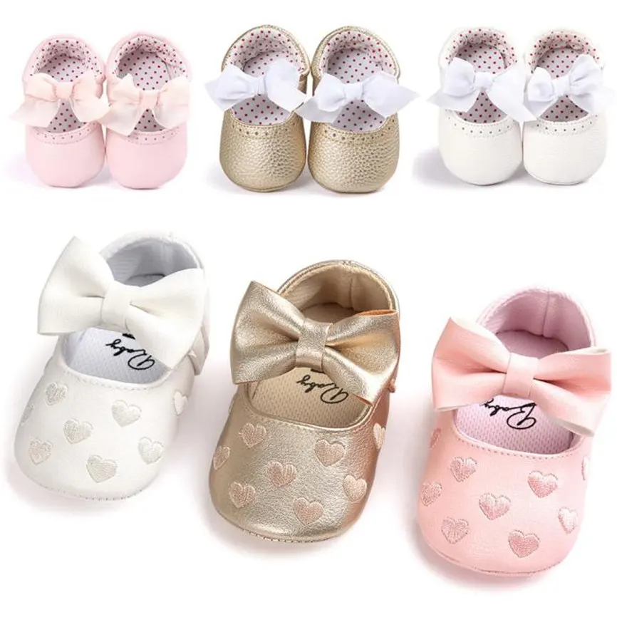 Обувь с бантом для маленьких девочек; кроссовки с нескользящей мягкой подошвой; вечерние Нескользящие туфли для малышей; свадебные туфли; Прямая поставка; 822
