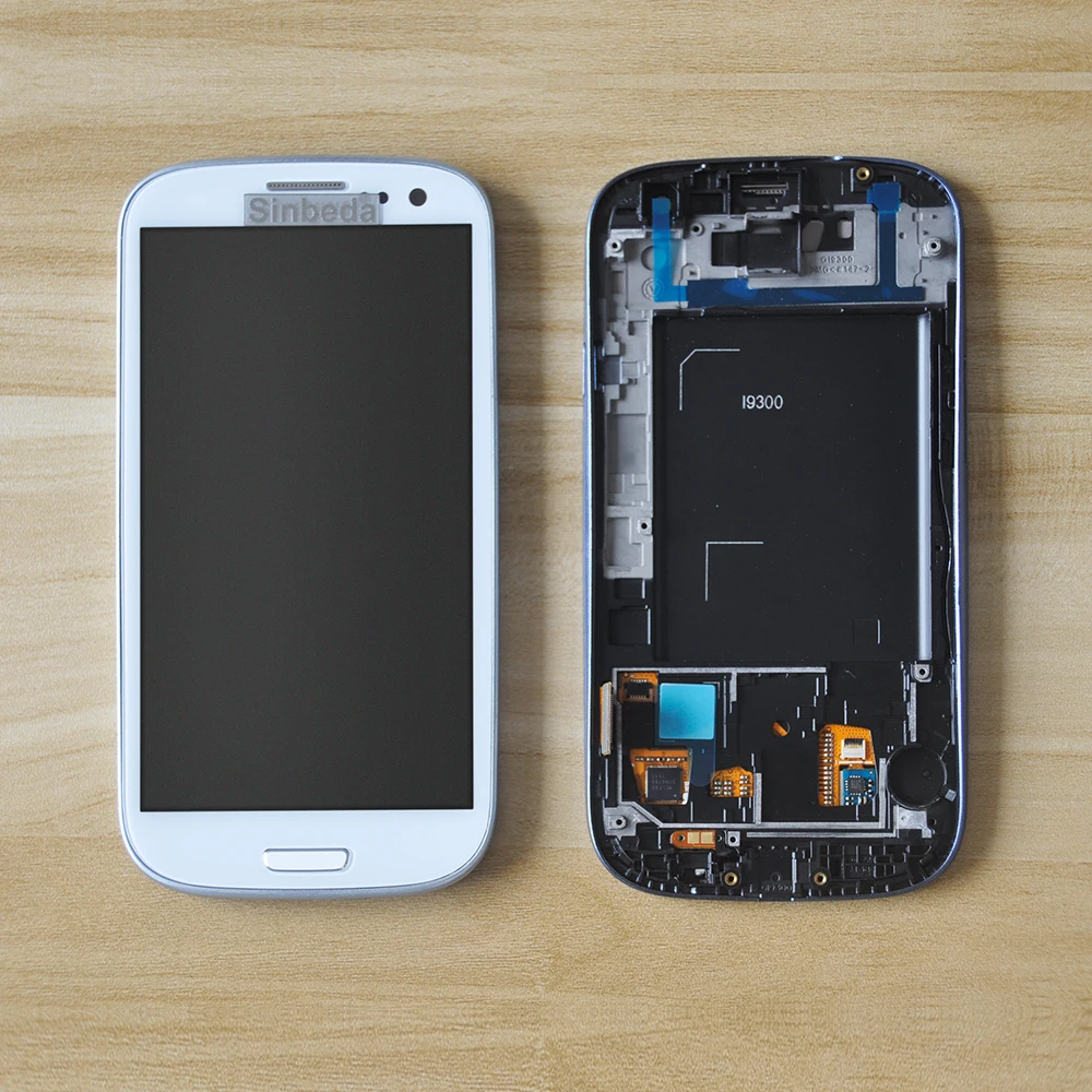 Beste Super AMOLED 4.8 LCD Voor SAMSUNG GALAXY S3 Lcd Touch Screen Digtizer Vergadering Frame Voor SAMSUNG S3 i9300 i9305 LCD